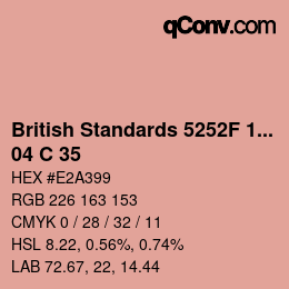 カラーコード: British Standards 5252F 1976 - 04 C 35 | qconv.com