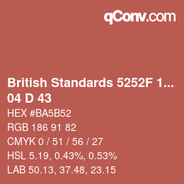 カラーコード: British Standards 5252F 1976 - 04 D 43 | qconv.com