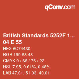 カラーコード: British Standards 5252F 1976 - 04 E 55 | qconv.com