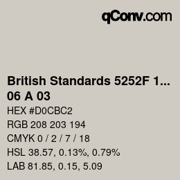 Farbcode: British Standards 5252F 1976 - 06 A 03 | qconv.com