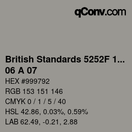 Código de color: British Standards 5252F 1976 - 06 A 07 | qconv.com