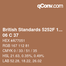 Code couleur: British Standards 5252F 1976 - 06 C 37 | qconv.com