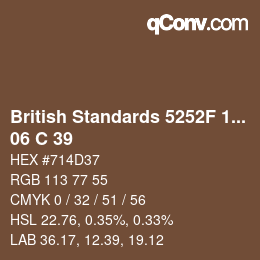 カラーコード: British Standards 5252F 1976 - 06 C 39 | qconv.com