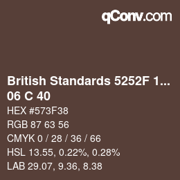 Farbcode: British Standards 5252F 1976 - 06 C 40 | qconv.com
