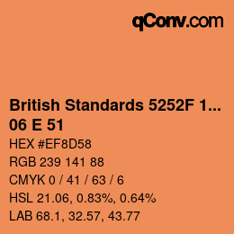 カラーコード: British Standards 5252F 1976 - 06 E 51 | qconv.com
