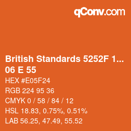 カラーコード: British Standards 5252F 1976 - 06 E 55 | qconv.com