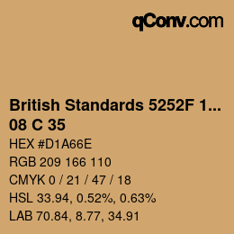 Farbcode: British Standards 5252F 1976 - 08 C 35 | qconv.com