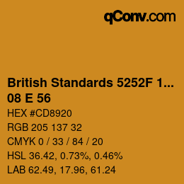 カラーコード: British Standards 5252F 1976 - 08 E 56 | qconv.com