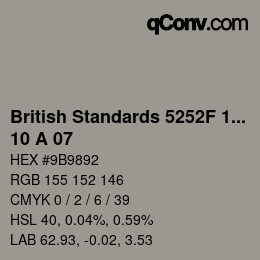 Farbcode: British Standards 5252F 1976 - 10 A 07 | qconv.com
