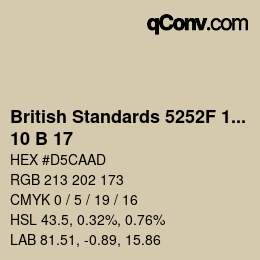 カラーコード: British Standards 5252F 1976 - 10 B 17 | qconv.com