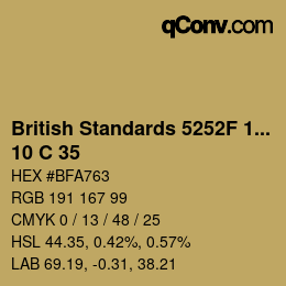 カラーコード: British Standards 5252F 1976 - 10 C 35 | qconv.com