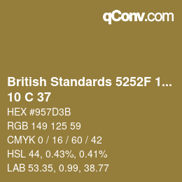 Farbcode: British Standards 5252F 1976 - 10 C 37 | qconv.com