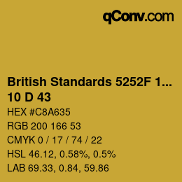 カラーコード: British Standards 5252F 1976 - 10 D 43 | qconv.com