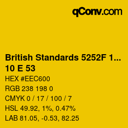 カラーコード: British Standards 5252F 1976 - 10 E 53 | qconv.com