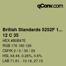 Farbcode: British Standards 5252F 1976 - 12 C 35 | qconv.com