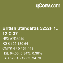 Código de color: British Standards 5252F 1976 - 12 C 37 | qconv.com