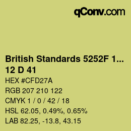 カラーコード: British Standards 5252F 1976 - 12 D 41 | qconv.com