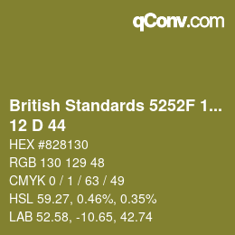 カラーコード: British Standards 5252F 1976 - 12 D 44 | qconv.com