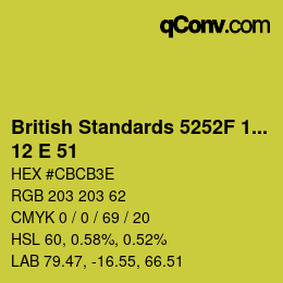 カラーコード: British Standards 5252F 1976 - 12 E 51 | qconv.com
