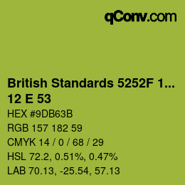 カラーコード: British Standards 5252F 1976 - 12 E 53 | qconv.com