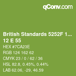 カラーコード: British Standards 5252F 1976 - 12 E 55 | qconv.com