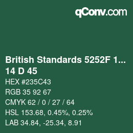カラーコード: British Standards 5252F 1976 - 14 D 45 | qconv.com