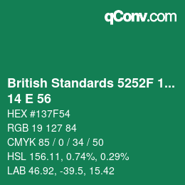 カラーコード: British Standards 5252F 1976 - 14 E 56 | qconv.com