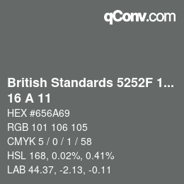 カラーコード: British Standards 5252F 1976 - 16 A 11 | qconv.com