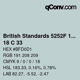 Código de color: British Standards 5252F 1976 - 18 C 33 | qconv.com