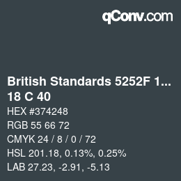 カラーコード: British Standards 5252F 1976 - 18 C 40 | qconv.com