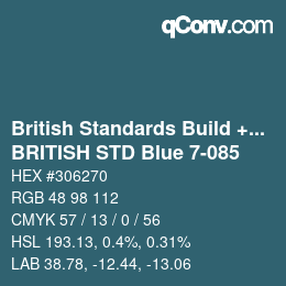 Farbcode: British Standards Build + DecPaints - BRITISH STD Blue 7-085 | qconv.com