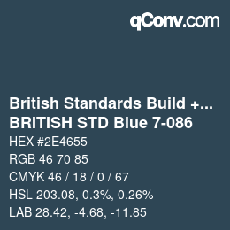 Farbcode: British Standards Build + DecPaints - BRITISH STD Blue 7-086 | qconv.com