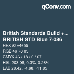 Code couleur: British Standards Build + DecPaints - BRITISH STD Blue 7-086 | qconv.com