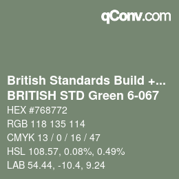 カラーコード: British Standards Build + DecPaints - BRITISH STD Green 6-067 | qconv.com