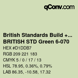 颜色代码: British Standards Build + DecPaints - BRITISH STD Green 6-070 | qconv.com