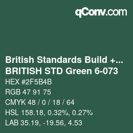 Farbcode: British Standards Build + DecPaints - BRITISH STD Green 6-073 | qconv.com