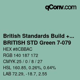 Farbcode: British Standards Build + DecPaints - BRITISH STD Green 7-079 | qconv.com