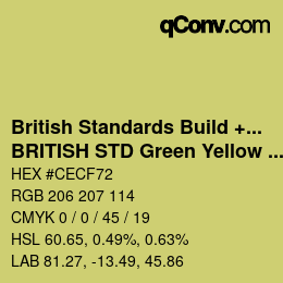 Farbcode: British Standards Build + DecPaints - BRITISH STD Green Yellow 5-062 | qconv.com