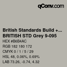 Code couleur: British Standards Build + DecPaints - BRITISH STD Grey 9-095 | qconv.com