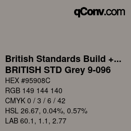 Farbcode: British Standards Build + DecPaints - BRITISH STD Grey 9-096 | qconv.com