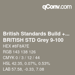颜色代码: British Standards Build + DecPaints - BRITISH STD Grey 9-100 | qconv.com