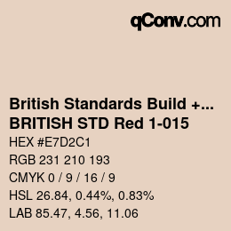 Code couleur: British Standards Build + DecPaints - BRITISH STD Red 1-015 | qconv.com