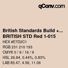 Code couleur: British Standards Build + DecPaints - BRITISH STD Red 1-015 | qconv.com