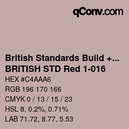 颜色代码: British Standards Build + DecPaints - BRITISH STD Red 1-016 | qconv.com