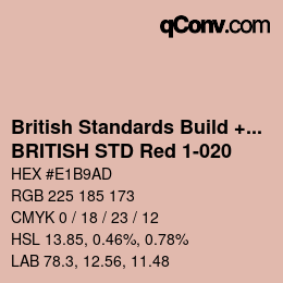 Code couleur: British Standards Build + DecPaints - BRITISH STD Red 1-020 | qconv.com