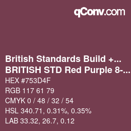 Farbcode: British Standards Build + DecPaints - BRITISH STD Red Purple 8-092 | qconv.com