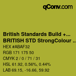 Code couleur: British Standards Build + DecPaints - BRITISH STD StrongColour 0-009 | qconv.com