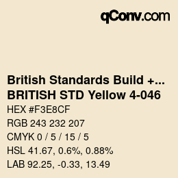カラーコード: British Standards Build + DecPaints - BRITISH STD Yellow 4-046 | qconv.com