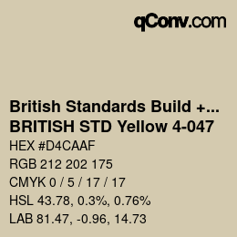 カラーコード: British Standards Build + DecPaints - BRITISH STD Yellow 4-047 | qconv.com