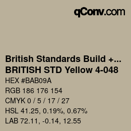 Farbcode: British Standards Build + DecPaints - BRITISH STD Yellow 4-048 | qconv.com